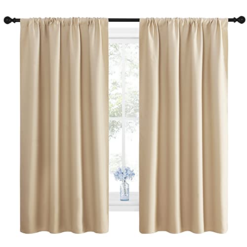 Biscotti Beige Blackout Curtains for Bedroom 42" x 63" 2 Panels (Biscotti Beige / 42"W x 63"L (Pack of 2))