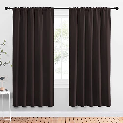 Blackout Curtain Panels 72 inches (Toffee Brown / 52"W x 72"L (Pack of 2))