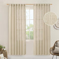 Light Filtering Linen Curtains 80 inches Long for Bedroom (Linen / 52"W x 80"L (Pack of 2))