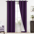 100% Blackout Curtains 38x84 inch Long Purple Window Drapes (Purple / 38"W x 84"L (Pack of 2))