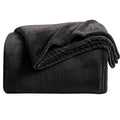Super Soft Throw Blanket Premium Silky Flannel Fleece Twin Size Black Microfiber Lightweight Blanket All Season Use (Black / Twin(60"x80"))