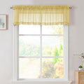 Yellow Valances 14 Inches Long for Living Room Pocket 2 Panel Light Filtering Sheer Translucent Valence Toppers for Short Window Kitchen Bathroom Bedroom 42x14 Inch Length (Yellow / 42"W x 14"L (Pack of 2))