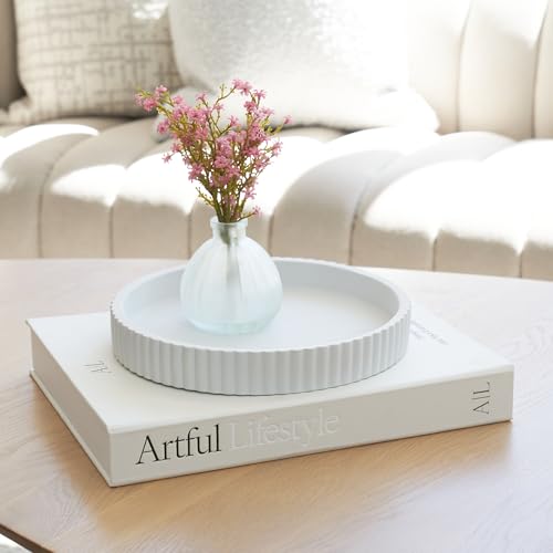 Decorative Concrete Tray & Book Decor Set (Beige)