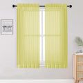 Sheer Lemon Curtains for Bedroom Living Room 63 Inch Length 2 Panels Set (Lemon Yellow / 42"W x 63"L (Pack of 2))
