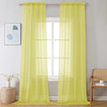 Extra Long Sheer Curtains 120 Inches Long 2 Panels Set (Lemon / 42"W x 120"L (Pack of 2))