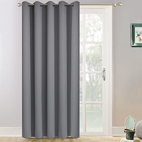 Grey Room Darkening Curtains 84 inch Gray Sliding Door Drapes (Grey / 70"W x 84"L (Pack of 1))