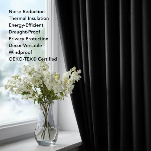 Blackout Curtains for Bedroom (Black / 42"W x 84"L (Pack of 2))