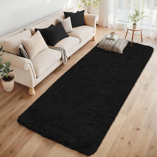 2x6 Runner Rug for Bedroom (Black / 2' x 6' (Rectangular))
