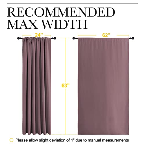 Blackout Curtains for Bedroom (Dry Rose / 62"W x 63"L (Pack of 2))