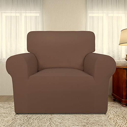 Super Stretch Chair Covers Fleece Couch Covers for Sofa Brown (Small Chair / Brown)