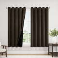 100% Blackout Curtains for Bedroom 63 Inches Long 2 Panels Set (60"W x 63"L (Pack of 2) / Brown)