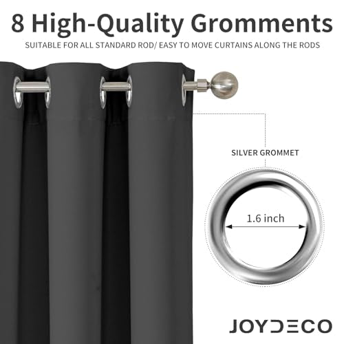 Blackout Curtains 108 Inch Length 2 Panels Set (Grey / 52"W x 108"L (Pack of 2))