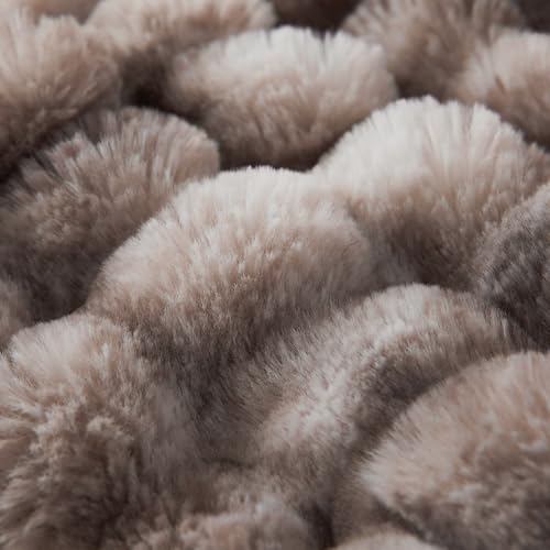 Soft Bubble Faux Fur Throw Blanket (Tie-dye Brown / 60“x80”)