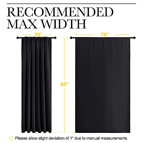 Black Blackout Curtain Blinds (Black / 70"W x 95"L (Pack of 2))