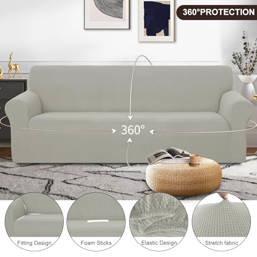 Oversized Stretch Couch Cover Slipcover (Taupe / Xl Sofa)