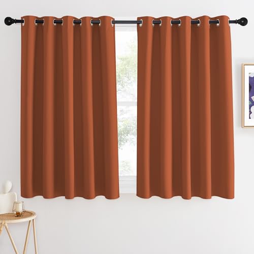 Blackout Curtains 54 Inches Long (Burnt Orange / 66"W x 54"L (Pack of 1))