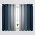 Ombre Navy Blue to Grey White Curtains for Living Room 70Wx63L (70"W x 63"L (Pack of 2) / Navy Blue)