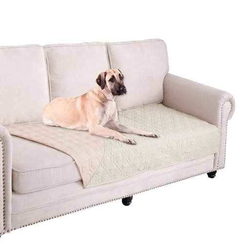 Waterproof Dog Bed Blankets Cover for Bed Couch Sofa Reversible (30x70 Inch (Pack of 1) / Cream+babypink)