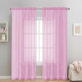 2 Pack Basic Pink Sheer Curtain 84 Inches Long (Light Pink / 42"W x 84"L (Pack of 2))