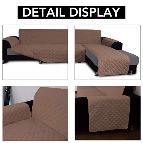 Reversible L Shape Sectional Couch Cover (Large / Brown/Brown)