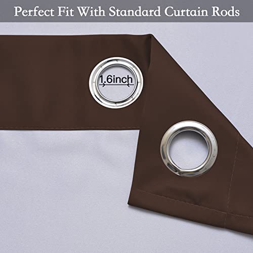 Brown to Grey White Ombre Room Darkening Curtains 84 Inch (52"W x 84"L (Pack of 2) / Brown to Grayish White)