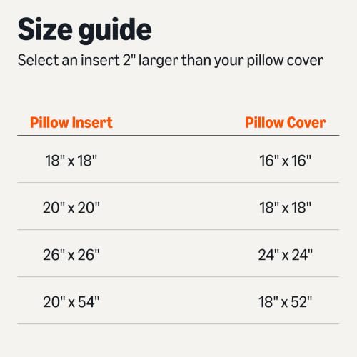 Square Hypoallergenic Pillow Insert (18 x 18 inches / 4 Pack)