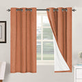 100% Blackout Linen Curtains 63" L 2 Panels Orange (Orange / 42"W x 63"L (Pack of 2))