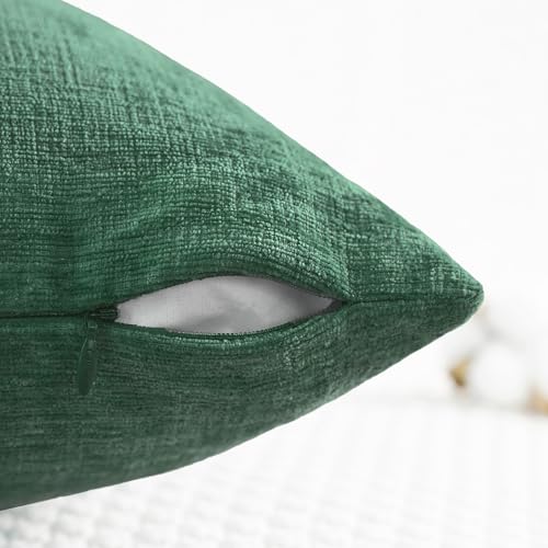 Decorative Couch Throw Pillow Covers 20 X 12 Inches Dark Green (20" x 12" (Pack of 2) / Dark Green)