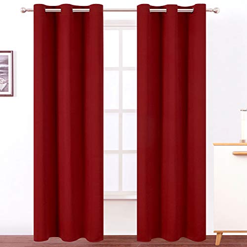 Red Blackout Curtains 34 x 84 Inch Length (Red / 34"W x 84"L (Pack of 2))