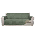 Reversible Quilted Sofa Cover Dog Couch Covers for Sofa (Large / Greyish Green/Beige)
