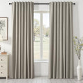 84 Inch Long Linen Blackout Curtains for Bedroom Flax Grey 100% Black Out Linen Texture Curtains Solid Thermal Insulated Window Drapes Luxury Decor for Living Room 84 inches Length 2 Panels (Flax Grey / 52"W x 84"L (Pack of 2))