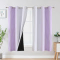 Lilac and Greyish White Ombre Blackout Curtains for Bedroom 63 Inch Long (Lilac and Greyish White / 42"W x 63"L (Pack of 2))