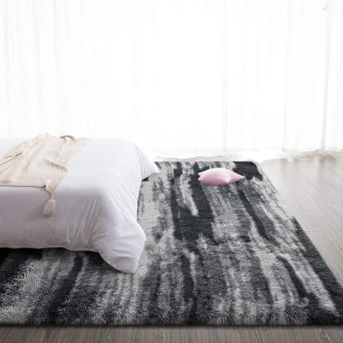 Super Soft Shaggy Rugs Fluffy Carpets (5' x 8' (Rectangular) / Charcoal Grey)