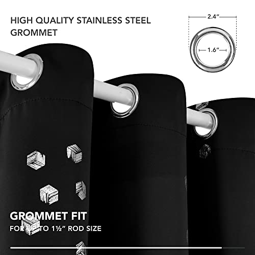 Blackout Curtains (Black/Cubic / 52"W x 95"L (Pack of 2))