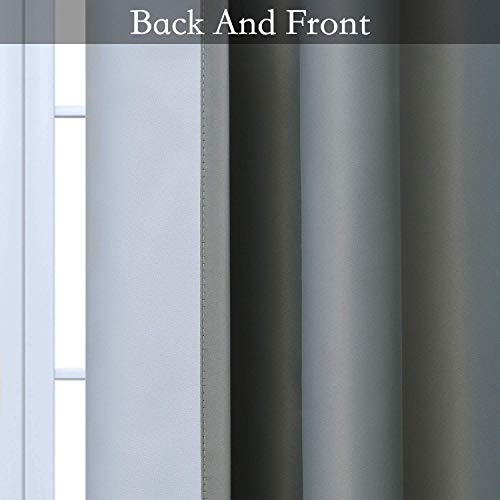 Ombre Gradient Grey White to Gray Curtains for Bedroom (52"W x 84"L (Pack of 2) / Grey and White)