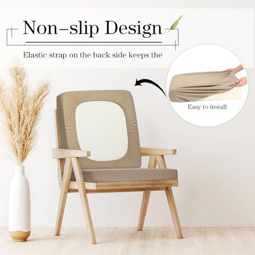 8 Pcs Patio Outdoor Cushion Covers (Khaki Yellow / Modern)