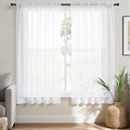 Short White Sheer Curtains 45 Inches Long (White / 54"W x 45"L (Pack of 2))