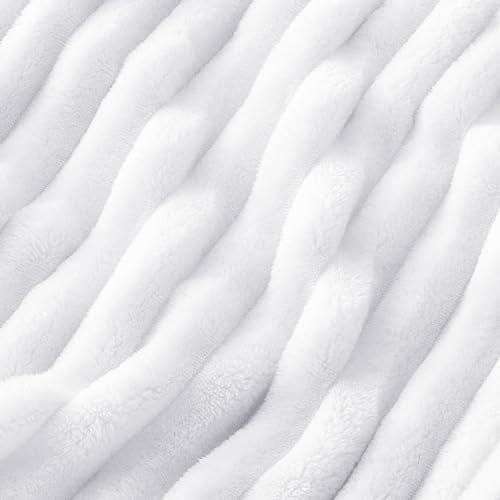Full Size Fleece Blankets for Bed Bright White 84"x90" (Bright White / Full)