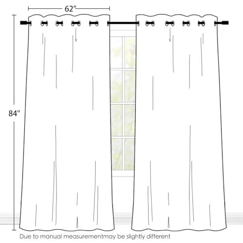 Ombre Gradient Black White to Gray Curtains for Bedroom (62"W x 84"L (Pack of 2) / Black and White)