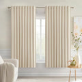 Cream Beige Back Tab Blackout Curtains 52x54 Inch Length 2 Panel Set (Cream Beige / 52"W x 54"L (Pack of 2))