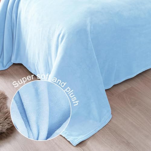 Soft Fleece Throw Blanket for Couch (Ice Blue / Throw (50" x 60"))