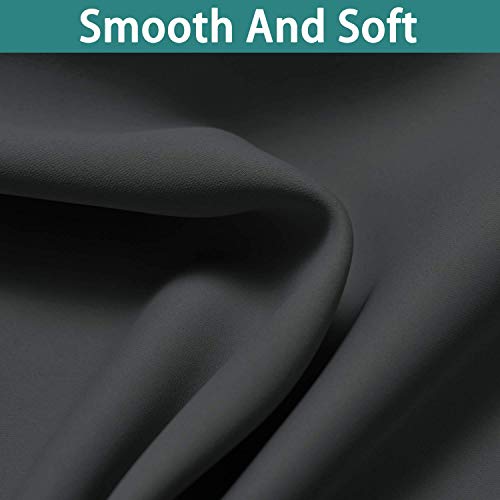 Dark Grey 100% Blackout Curtains 90 Inches Long 52" Wide 2 Panels (52"W x 90"L (Pack of 2) / Dark Grey)