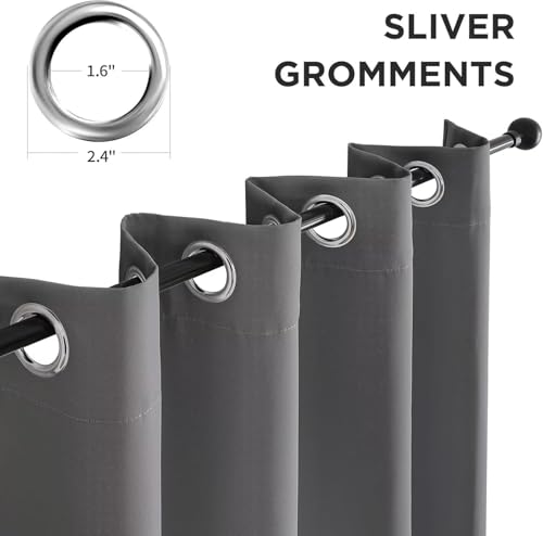 Blackout Curtains 84 Inch Length 2 Panels Set (Light Grey / 52"W x 84"L (Pack of 2))