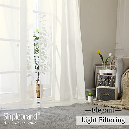 Ivory Sheer Curtains (Ivory / 59"W x 63"L (Pack of 2))