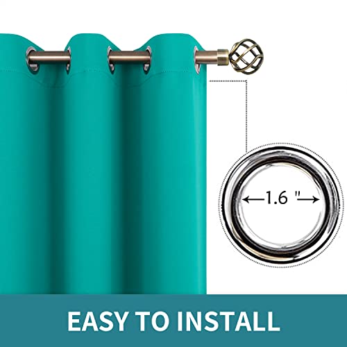 Teal Blackout Curtains for Living Room 120 Inch Long (Teal / 52"W x 120"L (Pack of 2))