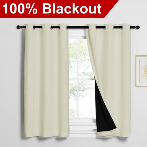 Warm Curtains for Winter (Beige / 42"W x 54"L (Pack of 2))