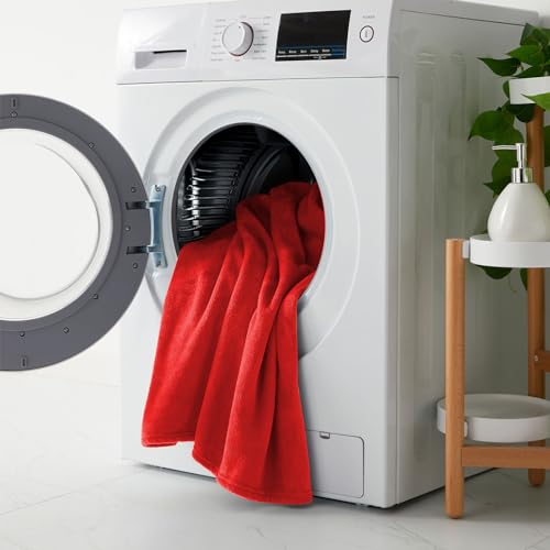 Super Soft Throw Blanket Premium Silky Flannel Fleece Twin Red Microfiber Lightweight Blanket All Season Use (Red / Twin(60"x80"))