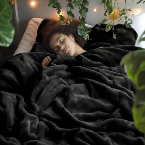 Black Soft Warm Fleece Halloween Blanket Queen Size 90"x90" (03 - Black / Queen (90" X 90"))