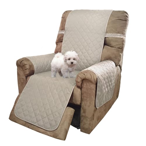Reversible Recliner Chair Covers (Beige/Beige / 28''recliner-oversized)