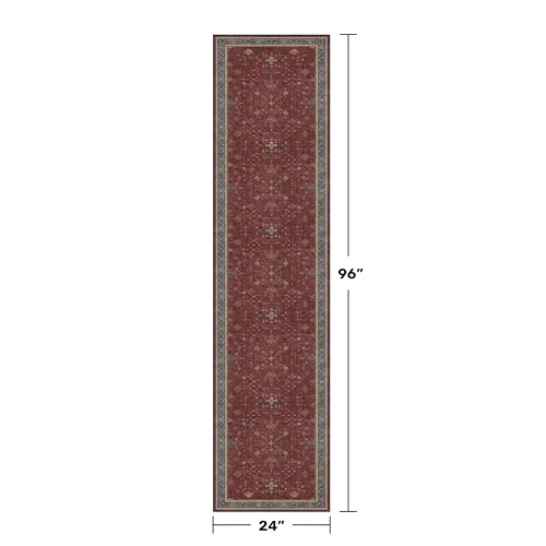 Red 2x8 Long Hallway Runner Rug (2' x 8' (Runner) / Burgundy)